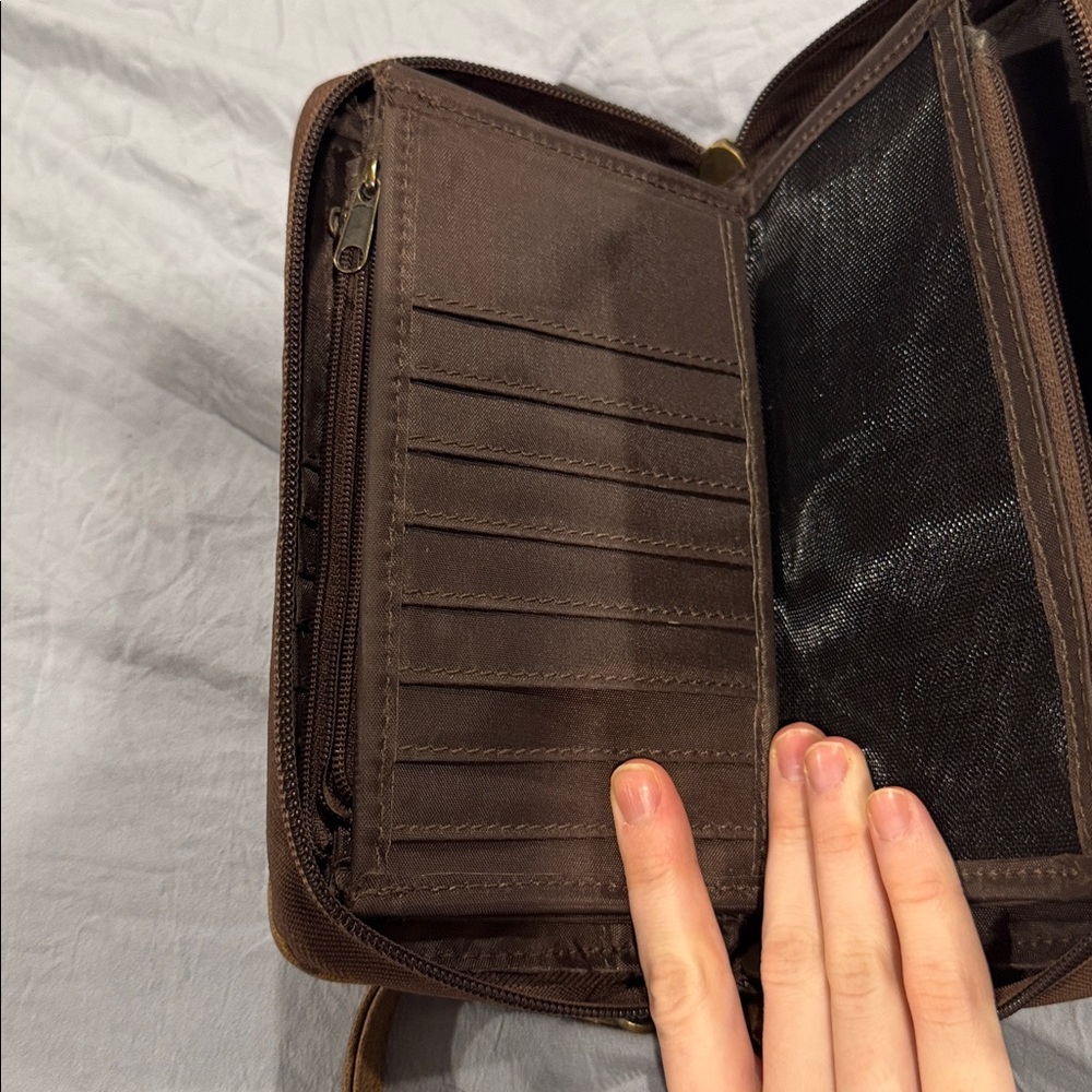 Sts Ranchwear Patchwork Brown And Cream Wristlet - image 8